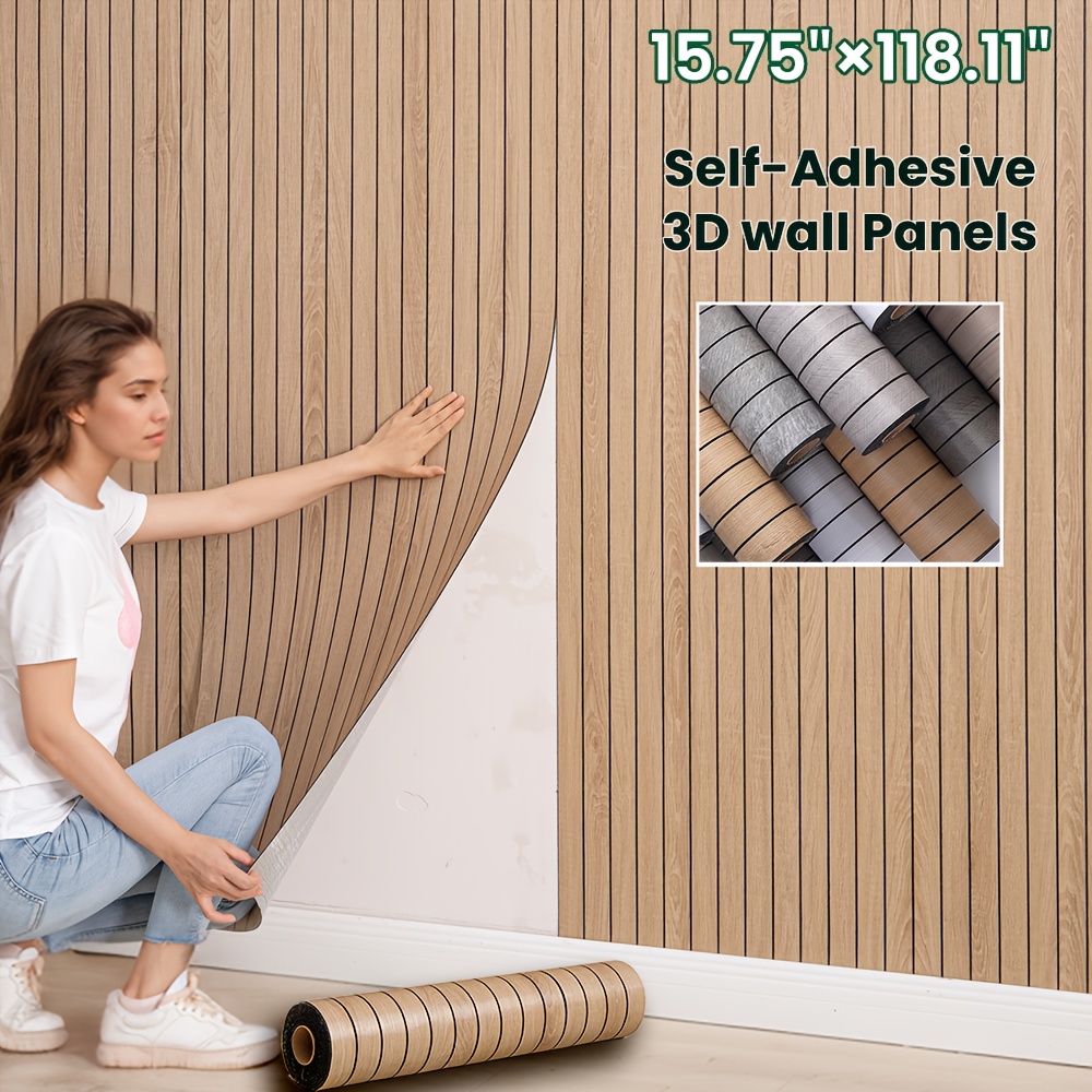 

1roll Texturized Vinyl 3d Wall Stickers - Self-adhesive Foam Panels, Texture, Material, Straight For Decor, Ceilings, Partitions & Curved