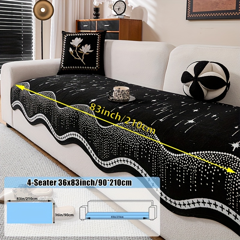 TEMU 1pc Fashionable Geometric Patterns Irregular Shape Chenille Sofa Cushion Sofa Cover Modern Minimalist Style Living Room Decoration Home Decor