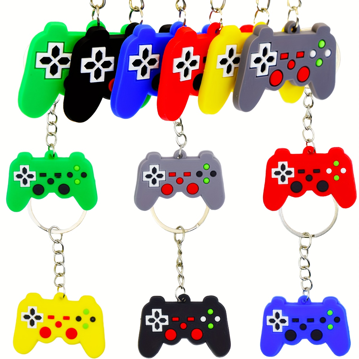TEMU 12 stuks 2D Video Game Controller Sleutelhangers, Thema Feestartikelen voor Video Game Evenementen, Rugzak Bedels, Verjaardagsfeest Cadeaus, en