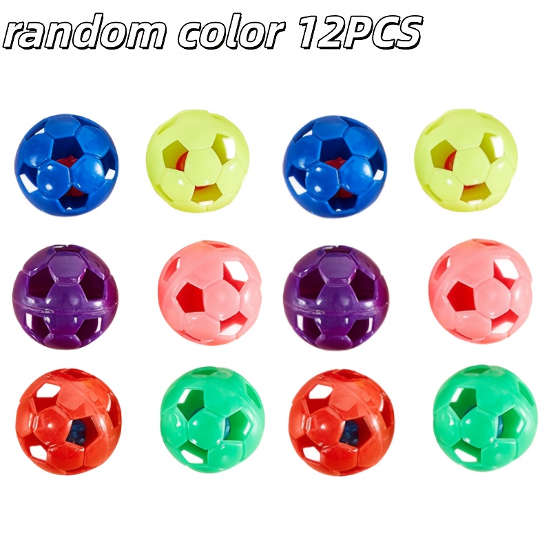 Image of 12pcs Random Toy Balls, Soccer Ball Design Cat Teaser Balls, Self- Indoor Cat Toys - Suitable For All Cats To Play With