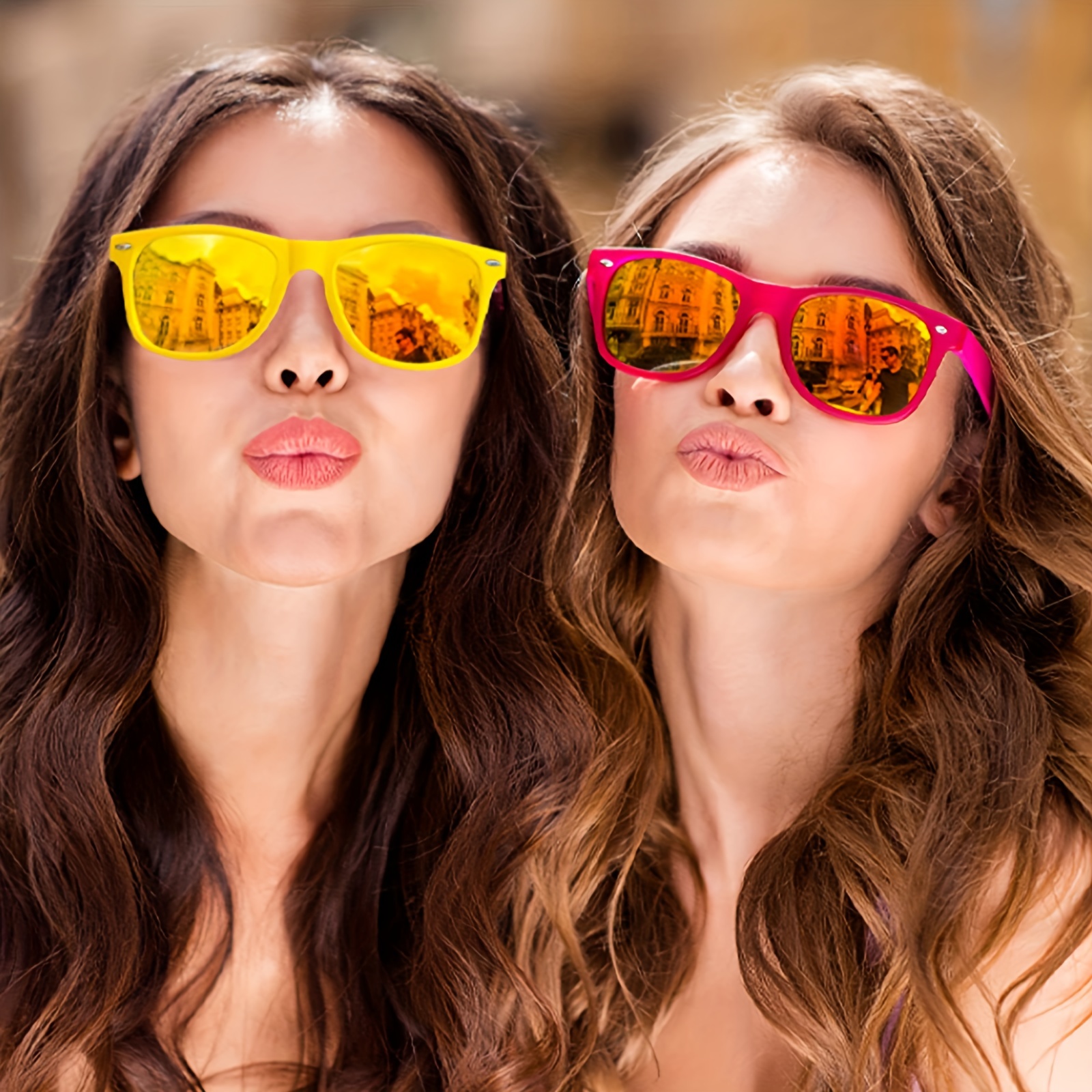 Square Mirror Lens Fashion Sunglasses Women Men Translucent - Temu