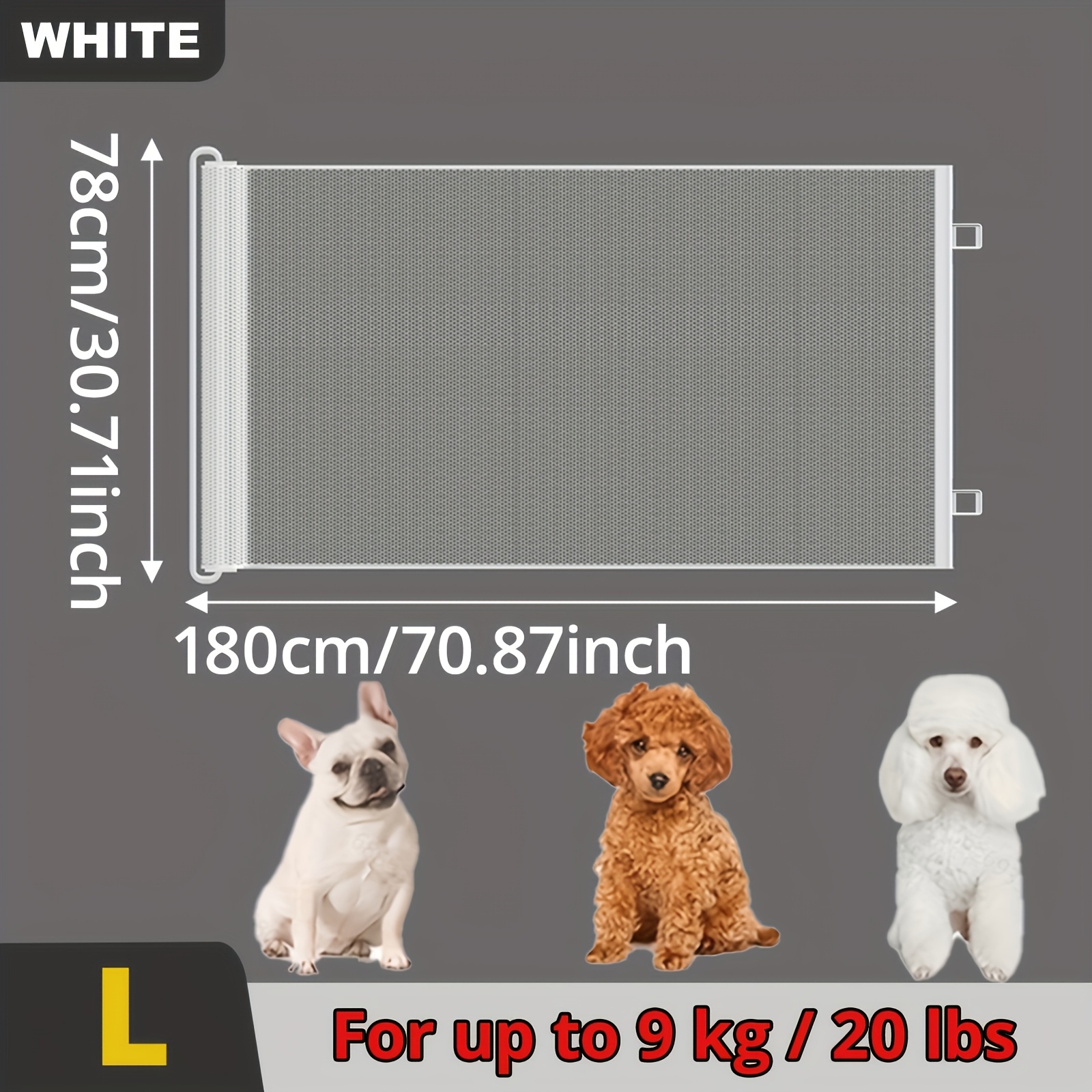 TEMU 2 Colors Retractable Anti-cat Escape Proof Pet Door Suitable For , No Sliding Barrier Gate With Industrial Hardware, Durable Matte Surface Door