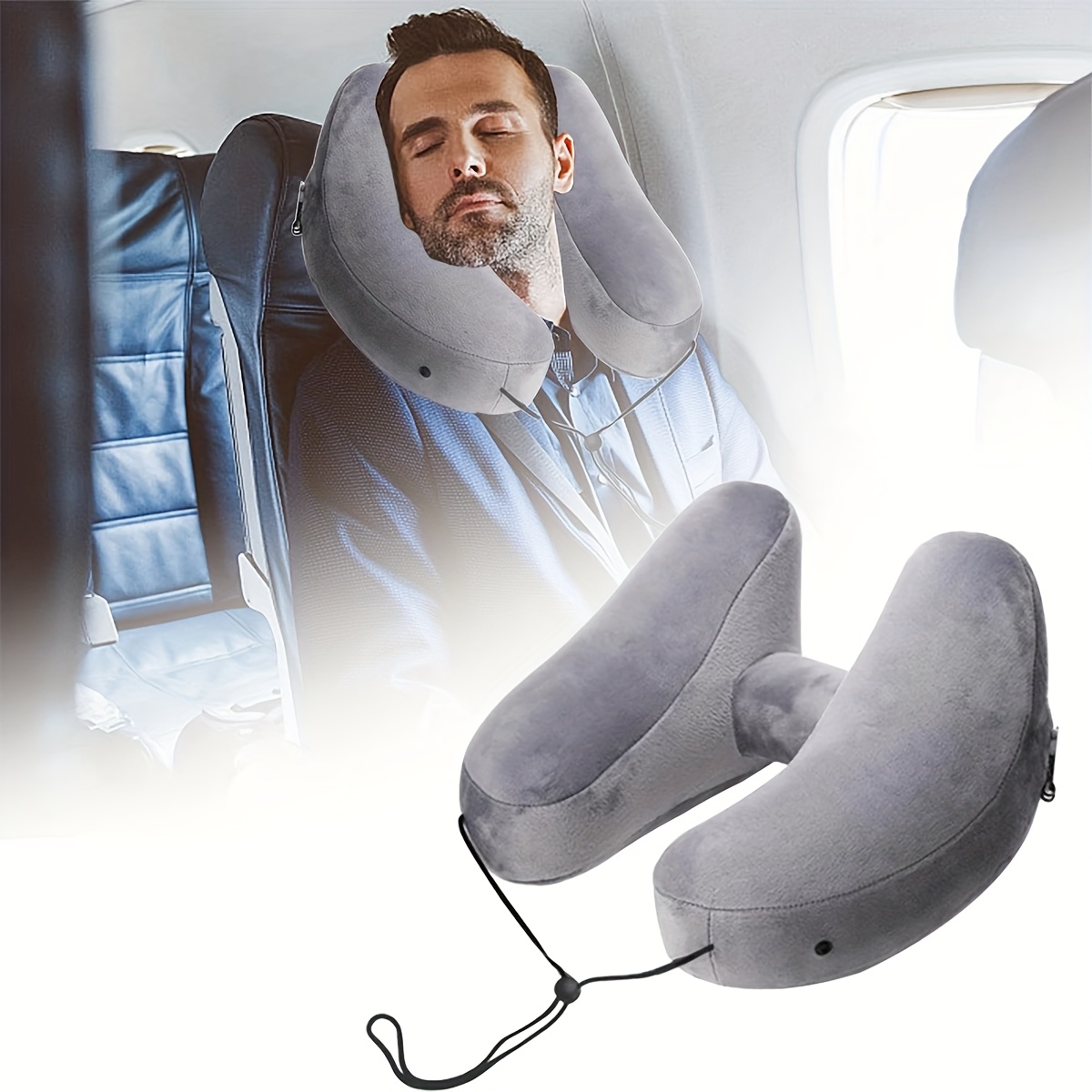 3 styles   inflatable neck pillow with hood portable travel neck pillow car neck pillow inflatable pillow h type
