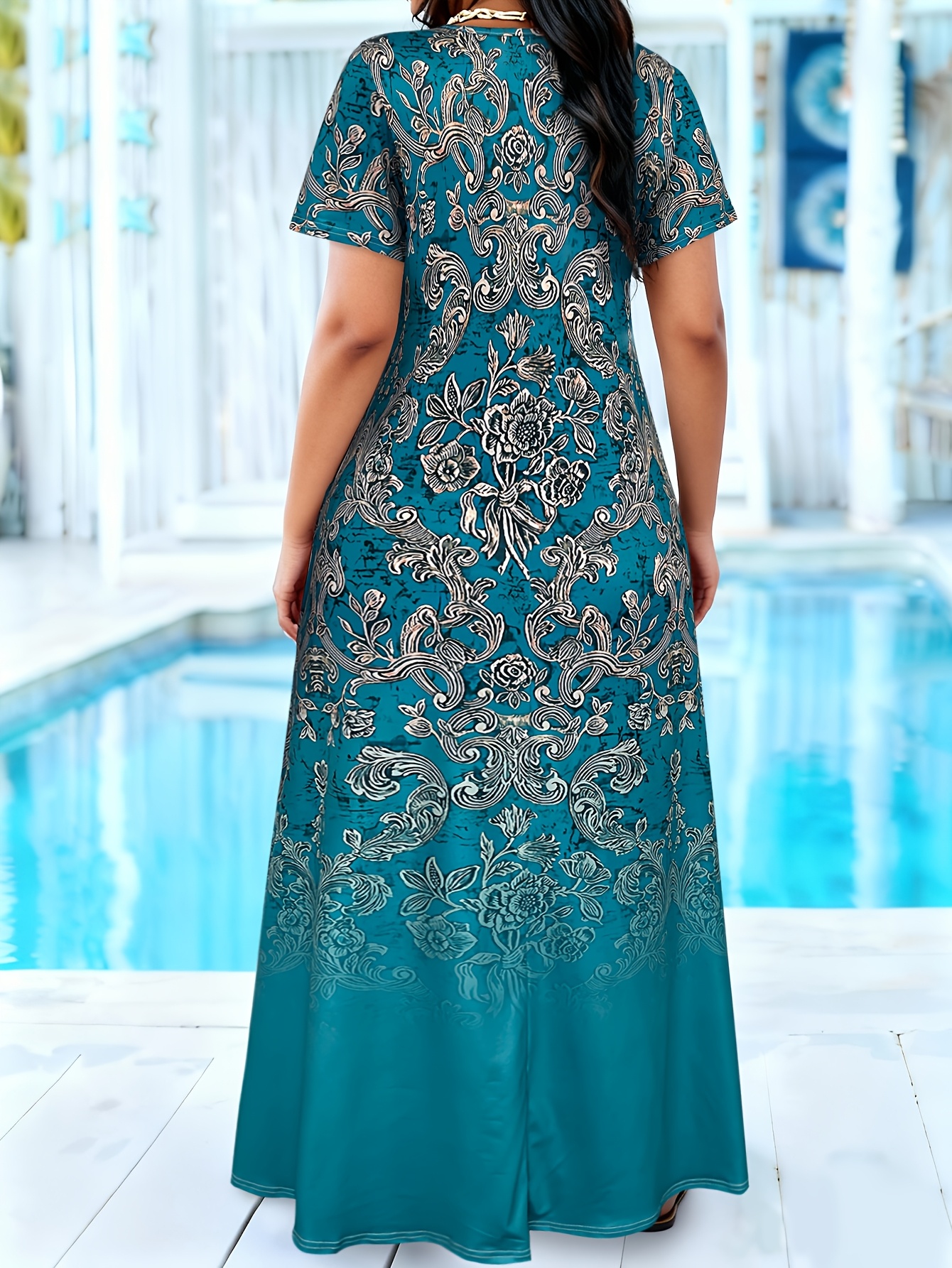 womens plus size beach dress Size, Plus Women's Bohemian Maxi The model is 56