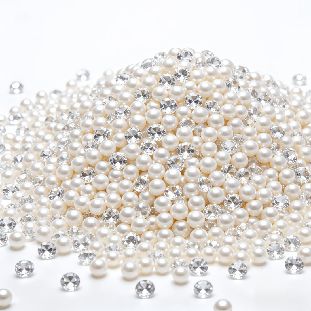 TEMU 3060 pezzi 0.4CM Perline di non forate e set di finte perle con diamanti trasparenti - Decorazioni da tavolo, riempitivi per vasi centrotavola,
