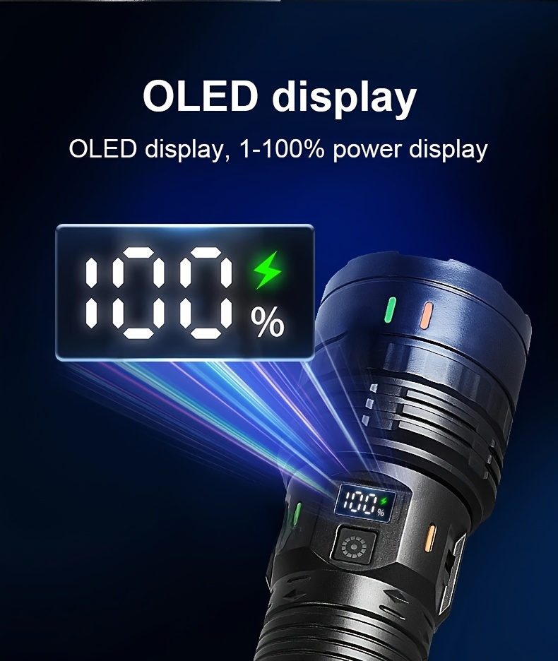 powerful led adjustable telescopic flashlight with  , usb charging, large capacity battery, multiple   switchable, suitable for going out, patrolling, camping, fishing, mountaineering, gifts, emergency use details 4