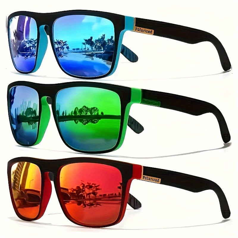 

1/3pcs Polarized Square Fashion Glasses, Suitable For Men And Women Outdoor Sports Riding Glasses, Suitable For Parties, Vacations, Travel, Driving, Fishing Supplies, Photography Props