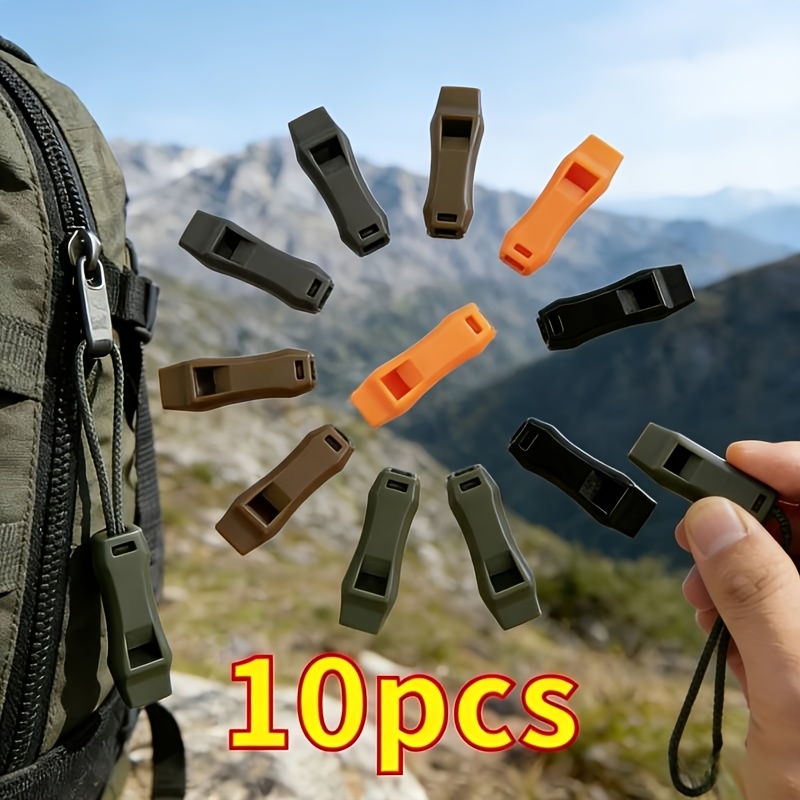 Temu – TEMU 10pcs Portable Mini Whistle And Tight Rope Set, Perfect For Adventure Enthusiasts, Camping, Survival Gear, Emergency Preparedness, Hiking