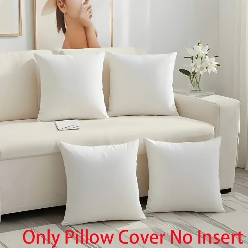 soft white plush pillow covers [no insert] zipper modern Temu