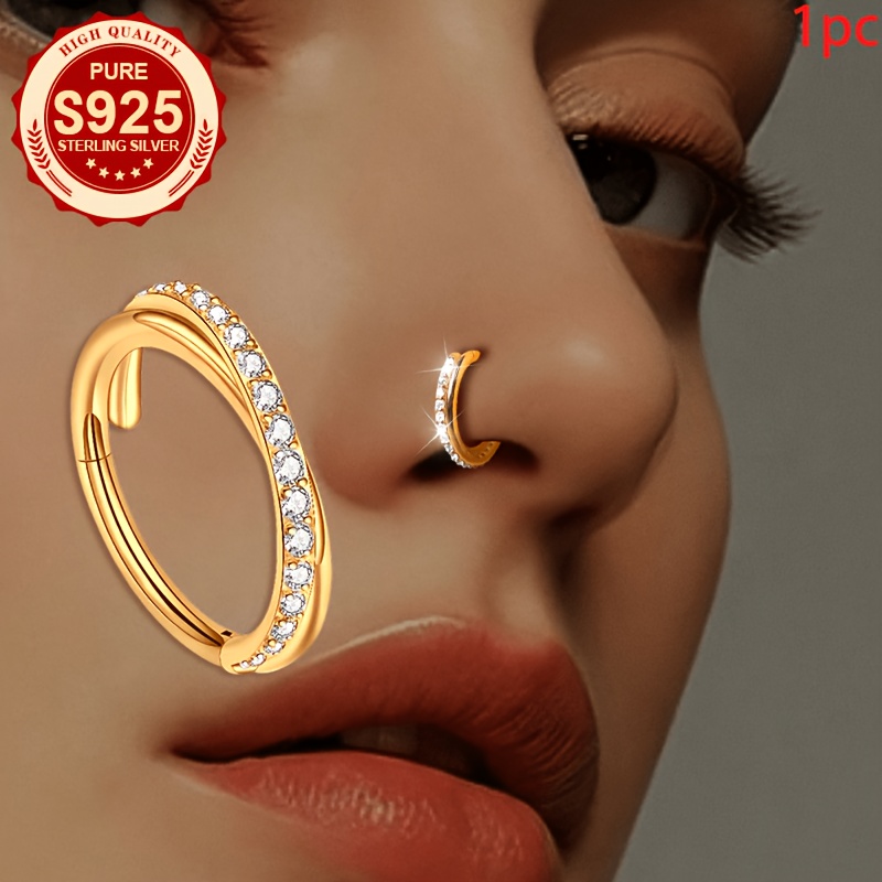 Women's X-Shaped S925 Silver Nose Ring
