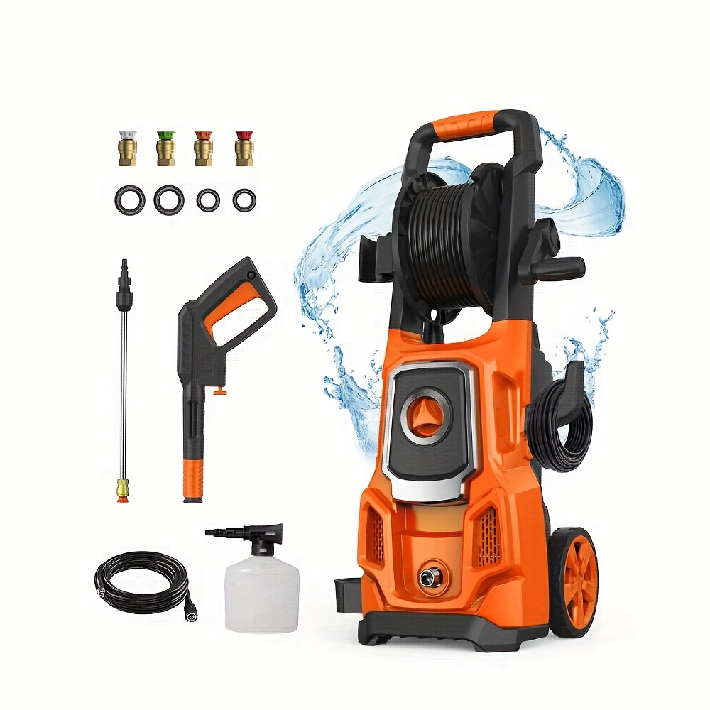 

Electric Pressure Washer, Foam Cannon, 4 Different Pressure Tips, Power Washer, 4000psi Max 2.6 Gpm, For Cars Fences Driveways Patios Home Cleaning