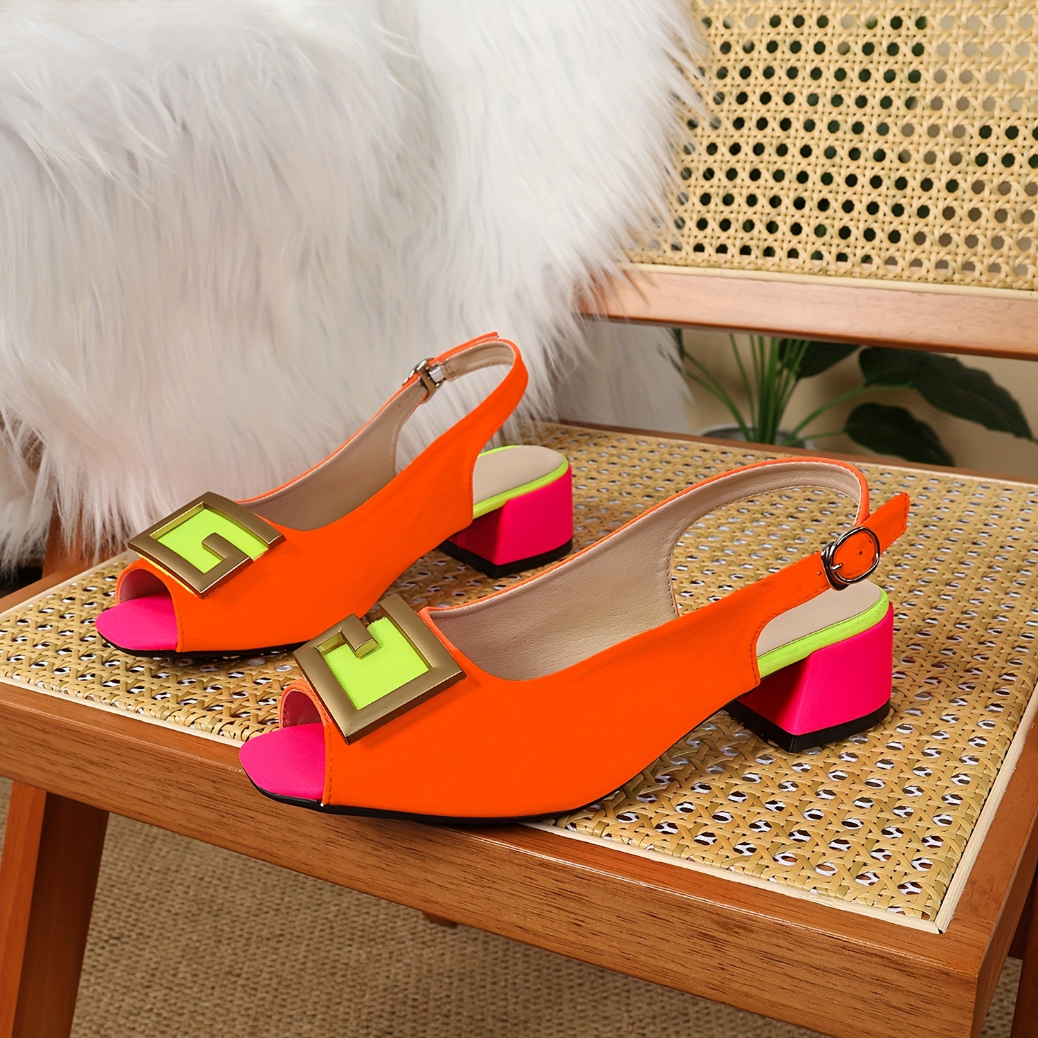 Chaussure Talon Haut Orange Chaussures à Talon Haut Ouvert Bouche