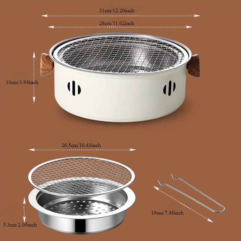 smokeless charcoal grill portable outdoor bbq tea cooking stove   camping picnics details 4