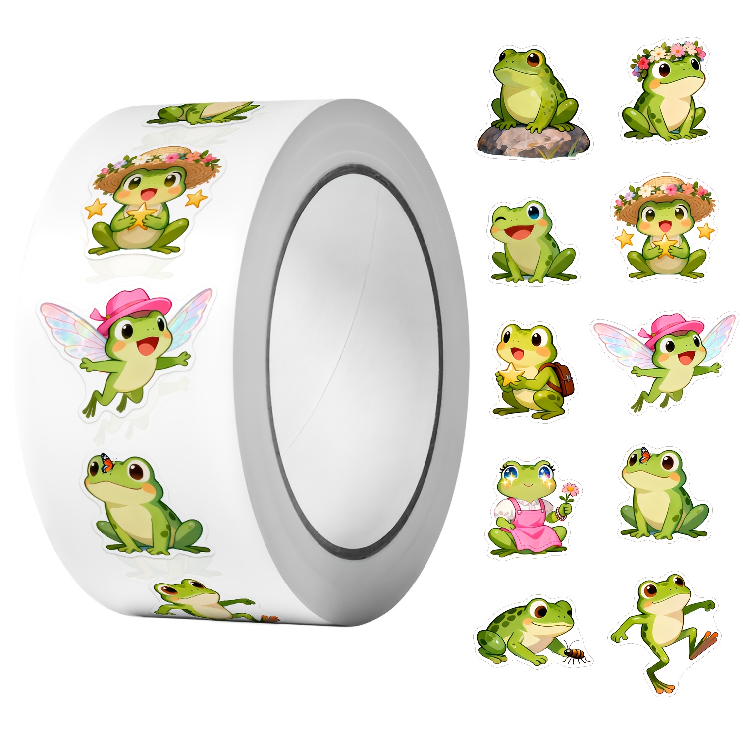 Image of 1roll (500pcs) 10 Irregular Cartoon Stickers 2.5cm/1'' Art Craft Decoration Graffiti Seal Gift Labels, Perfect For Luggage, Diary, Notebooks, Watercup, Phone Case Etc