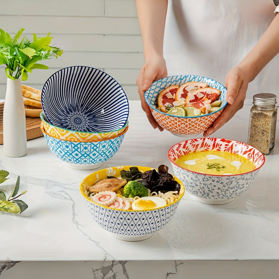 ceramic soup bowls set porcelain deep cereal bowl large - Temu