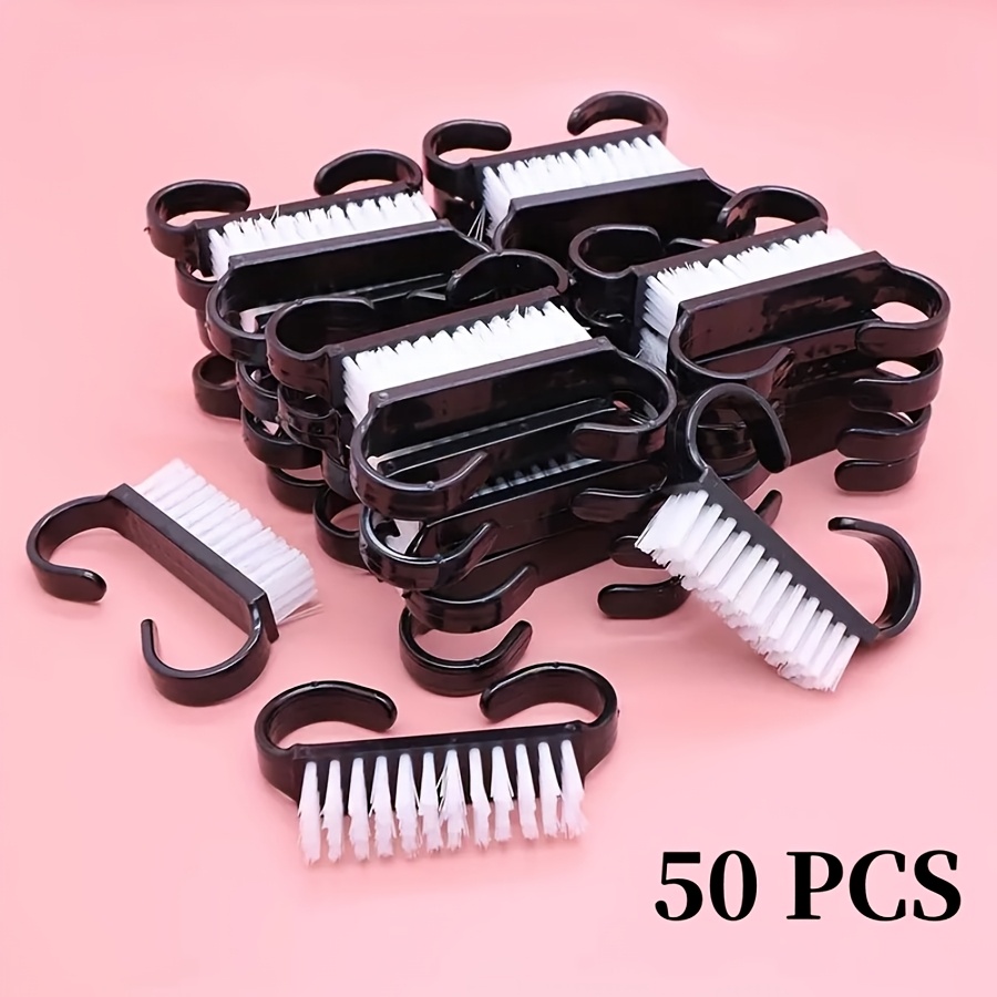 Soft Nail Cleaning Brushes, Black Plastic Dust Powder Remover, Gentle Exfoliating Manicure Pedicure Tools For Salon Nail