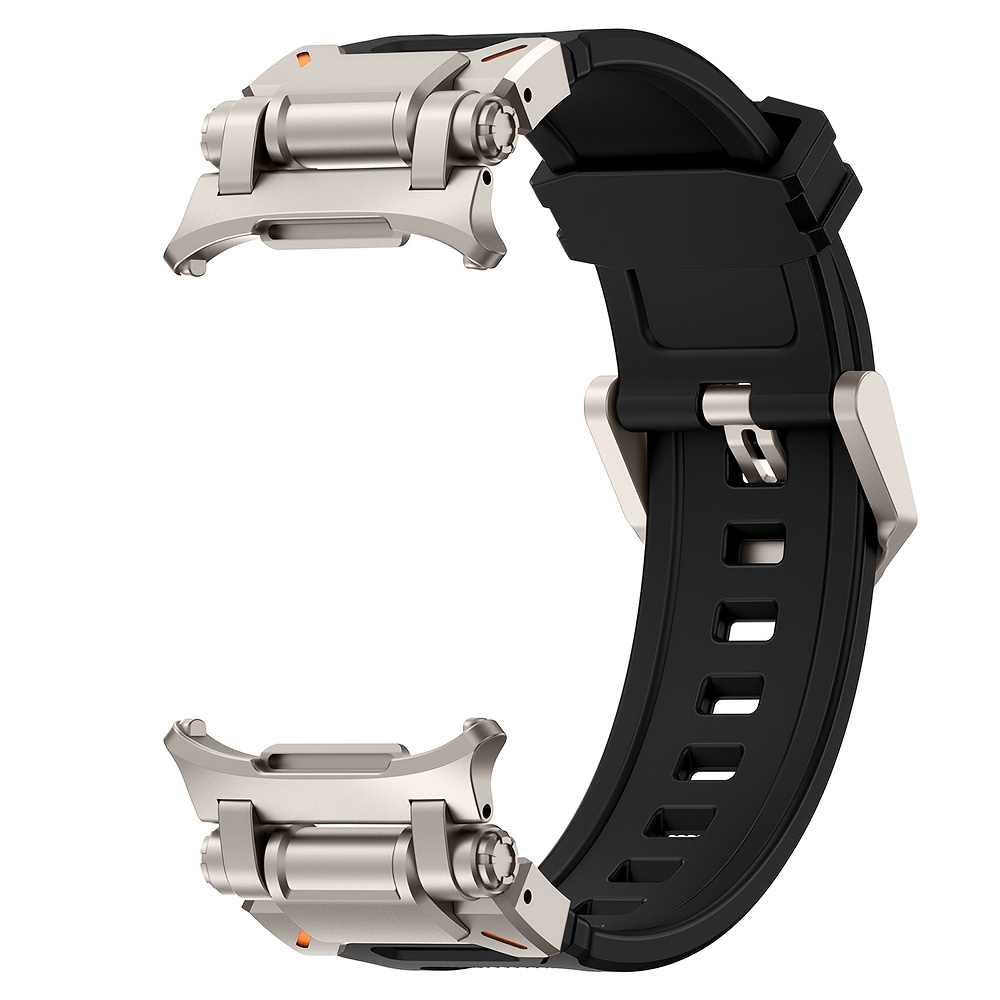 Image of Rubber Men Sports Band For Galaxy Watch Ultra 2 Ultra 2025 Ultra 47mm Stainless Steel Strap For Ultra 47mm Galaxy Ultra 2025 Bracelet