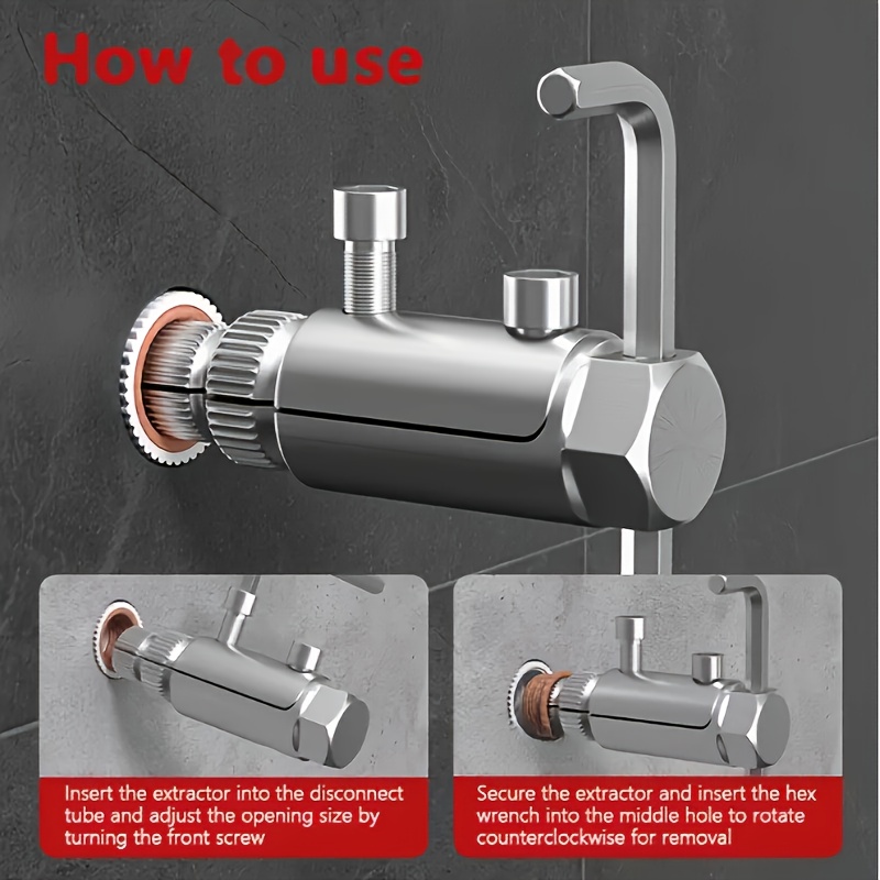 2pcs faucet angle extractor and screw cutter set, -saving tool for home plumbing repairs – ideal for replacing fittings Product details 1