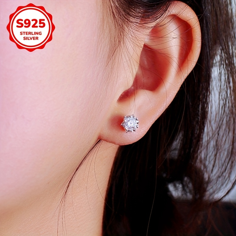 Women's 925 Sterling Silver Snowflake Earrings, Low Allergenic