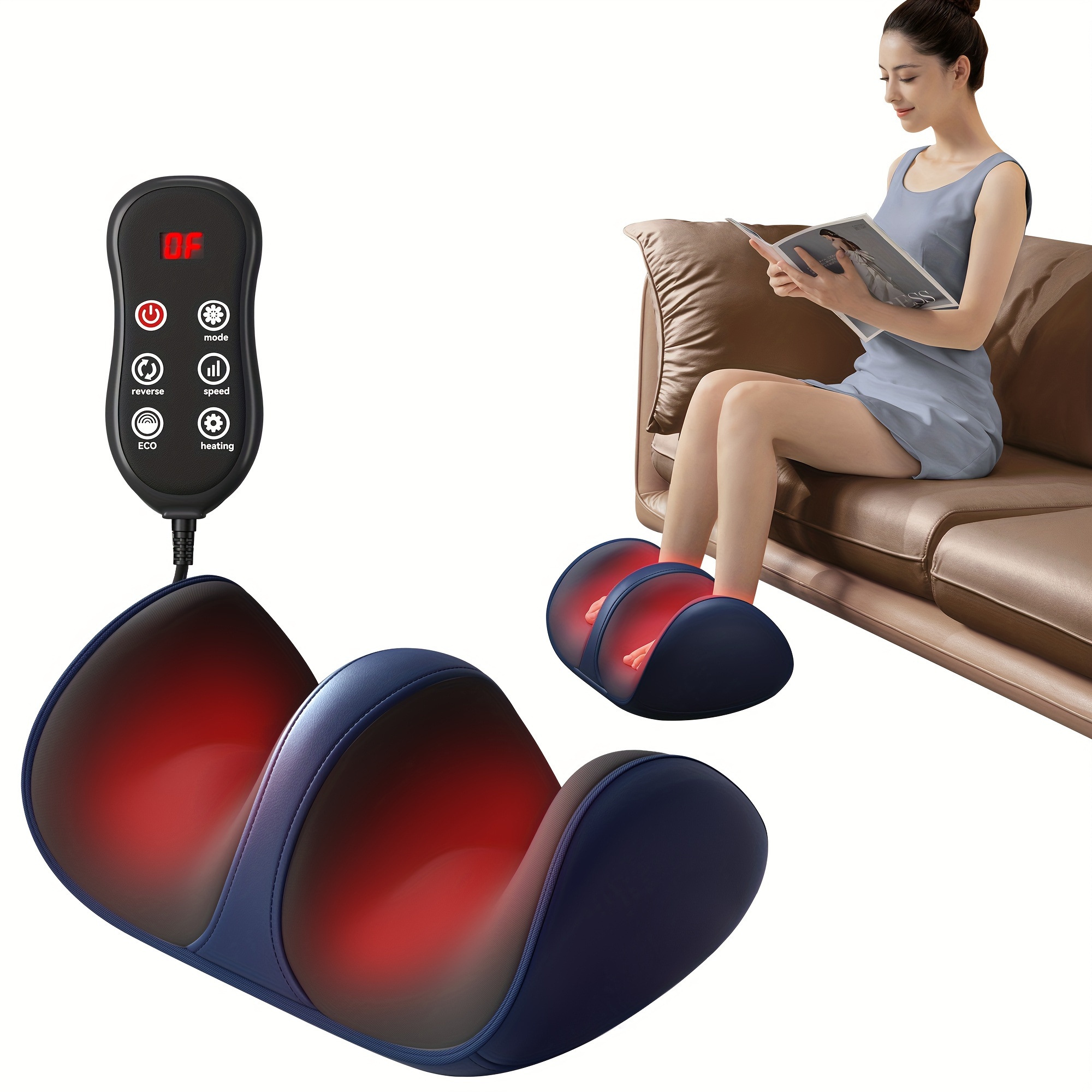 1pc 3d shiatsu foot massager deep kneading and heat foot massager helps muscle relaxation calf massager ideal christmas gift for mom dad and friends
