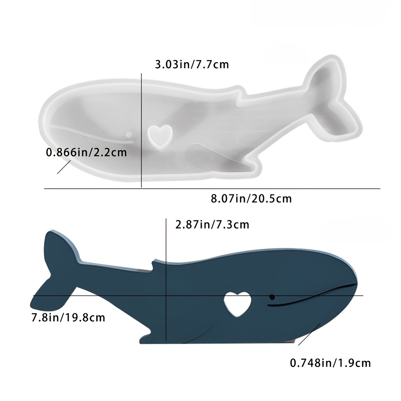 E-shop Harzform - 3D Herz Wal Silikonform für handgefertigte Kunst, Gips Schild Harz Gießform, Harz Silikonform, Gips Zement Silikonform, Duftkerzen