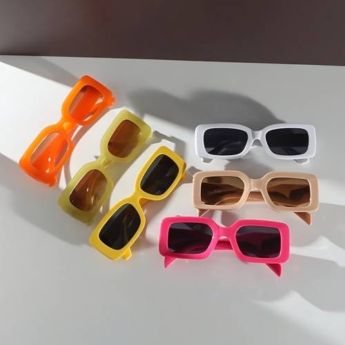 6pcs vintage inspired retro square frame fashion glasses stylish unisex decorative eyewear for men women lightweight plastic with pc lenses streetwear fashion accessories fashion glasses