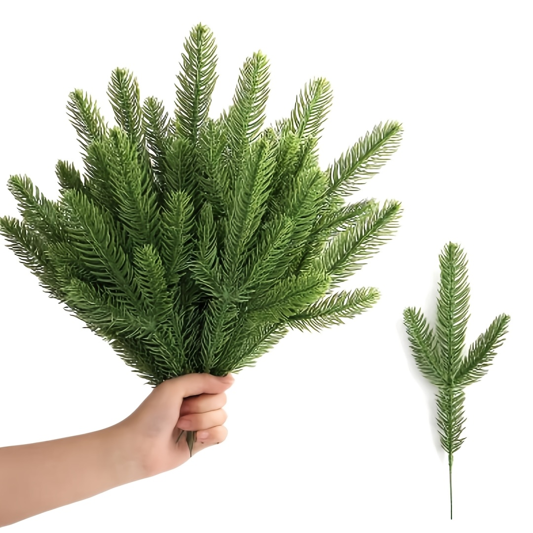 TEMU 16 pz Rami di Pino Artificiali - Decorazioni Natalizie per le Feste - Vegetazione Rigogliosa per Ghirlande Fai da Te, Ghirlande e - Aghi