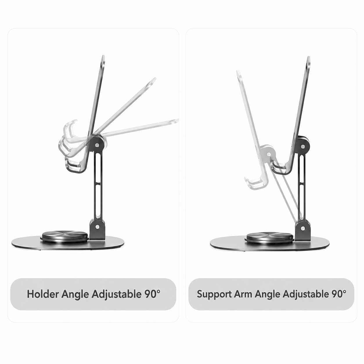 TEMU 360-degree Rotating Metal Desktop Phone And Tablet Stand, Suitable For Iphone, Ipad, Office Desk, Video Calls, And Streaming Playback, Dual-axis