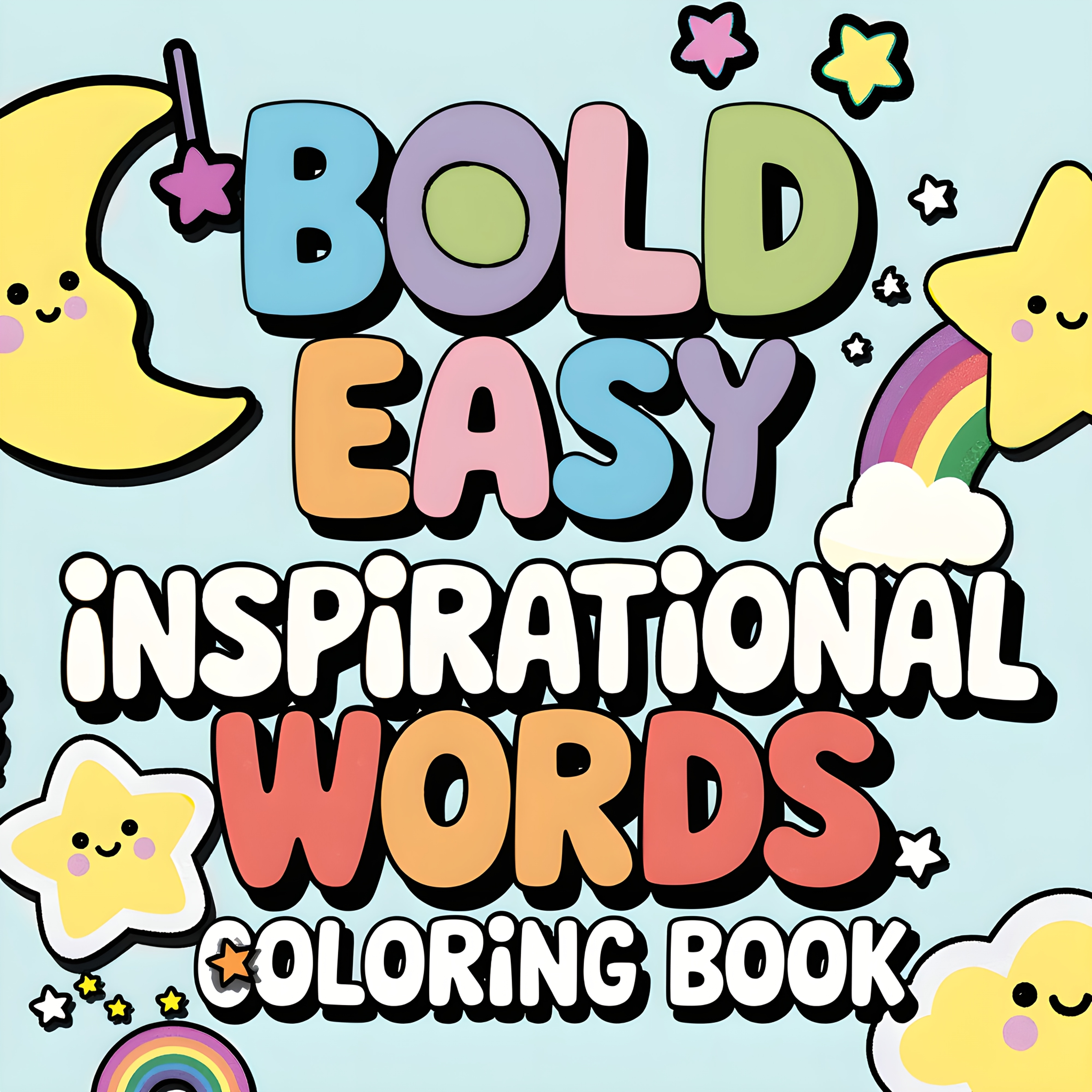 

1pc Original " Easy Inspirational Words" Themed Relax Coloring Book, 24 Pages Spiral Bound -7.9x7.9 Inches, Clear Lines, Gifts For Festival And New Year, Used For Mindfulness And Emotional