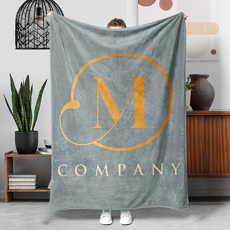 Personalized Custom Logo Photo Name Text Flannel Blanket, Cozy Gift