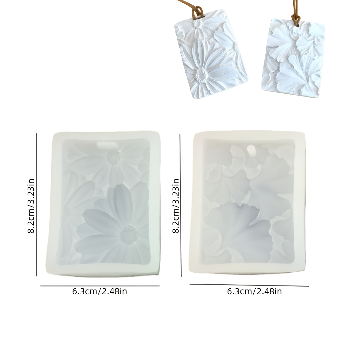 E-shop Pflanzen Anhänger Harz Silikonformen Ginkgo Blatt Quadratische Diffusor Formen Gänseblümchen Muster Ton Gips Kunst Handwerk Formen für