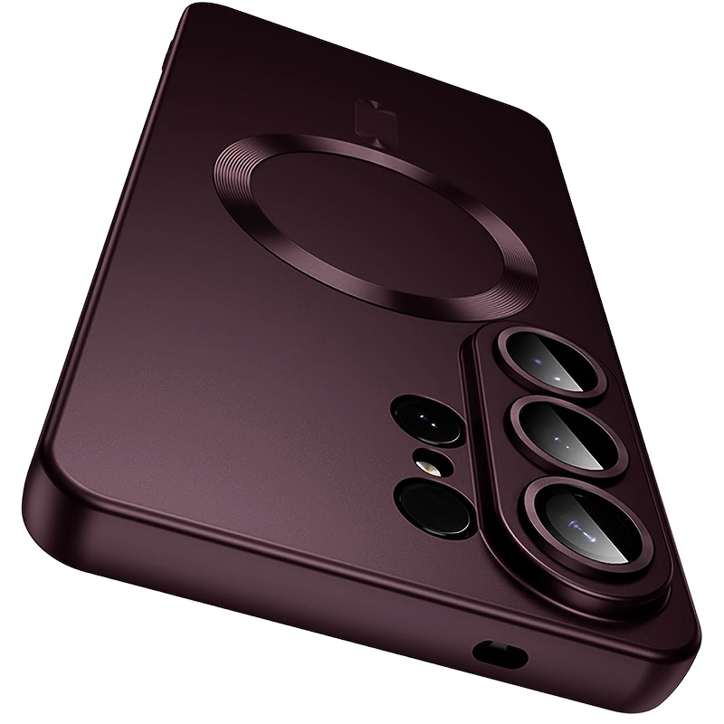 TEMU Coque de téléphone - Coque de téléphone de luxe magnétique à chargement fil, mate, antichoc et souple, adaptée pour Samsung, adaptée pour Galaxy