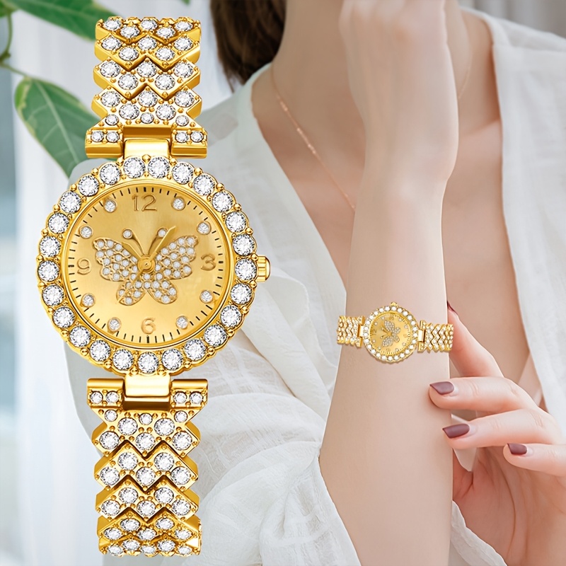 Women's Round Butterfly Quartz Watch, Ideal Gift