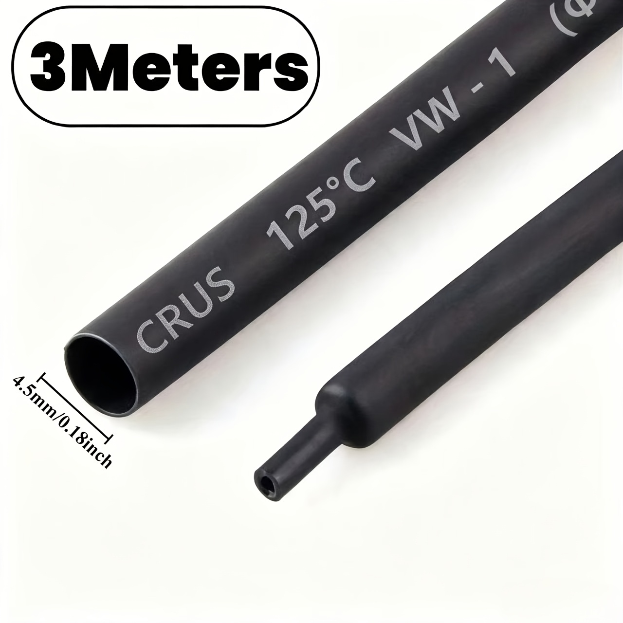 TEMU 3 Diametro 1.5 2.5 3 4.5 6 8 10 12 14 16 18 20 25 30 40 50 Mm 2:1 Tubo Termoretraibile Poliolefina Guaina Termica per Cavi Isolata