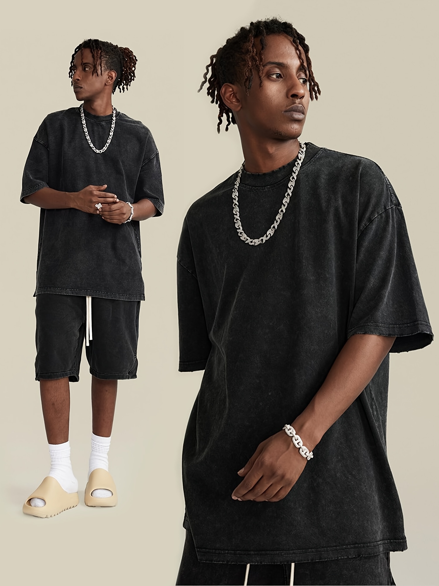 retro washed loose fit t shirt cotton oversized vintage tees