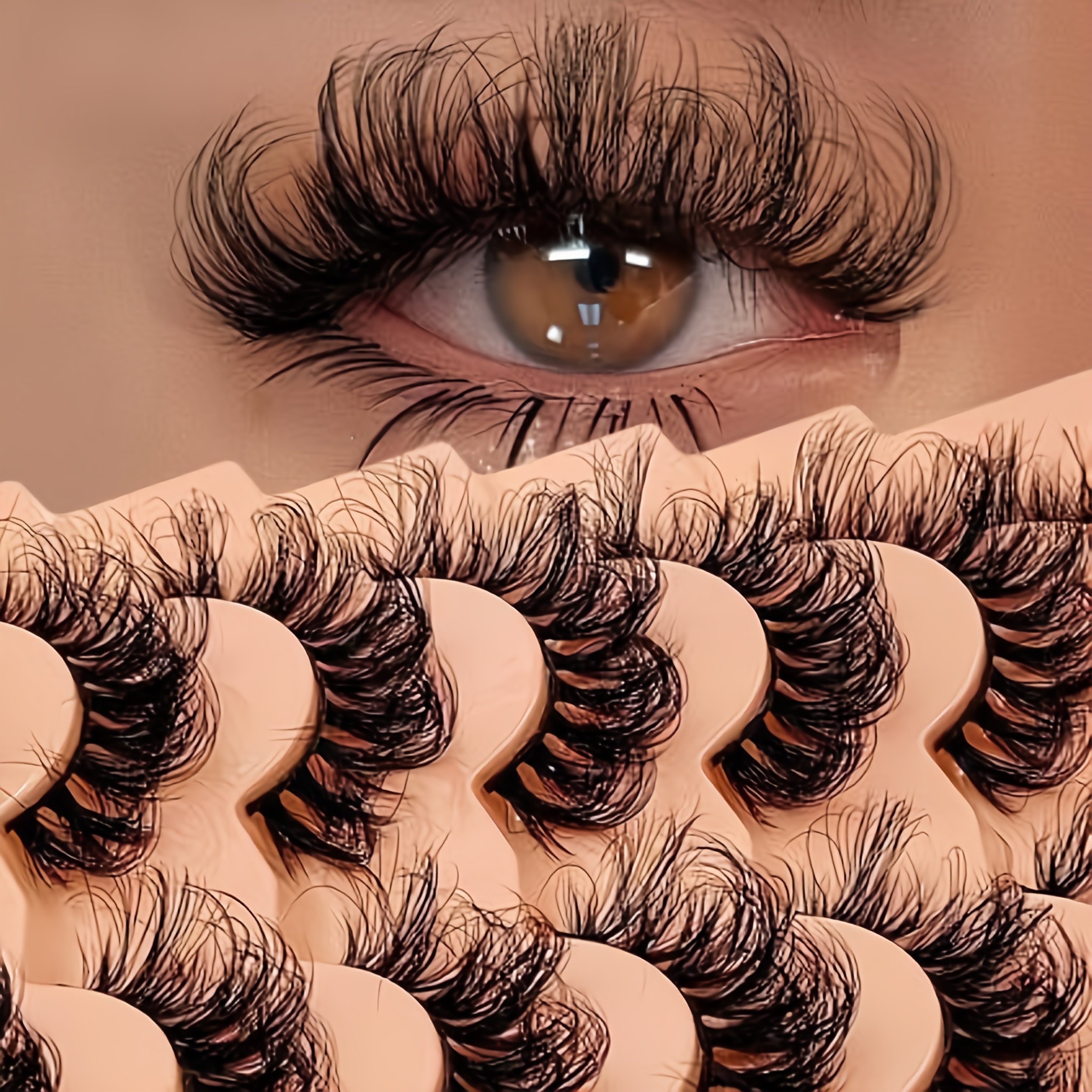 7 Pairs, , Fluffy Luxurious, Thick, Mink Eyelashes, Reusable, Soft And Comfortable, -border, , Suitable For Multiple Occasions, Wispy Eyelashes, Mink Cat-eye Lashes