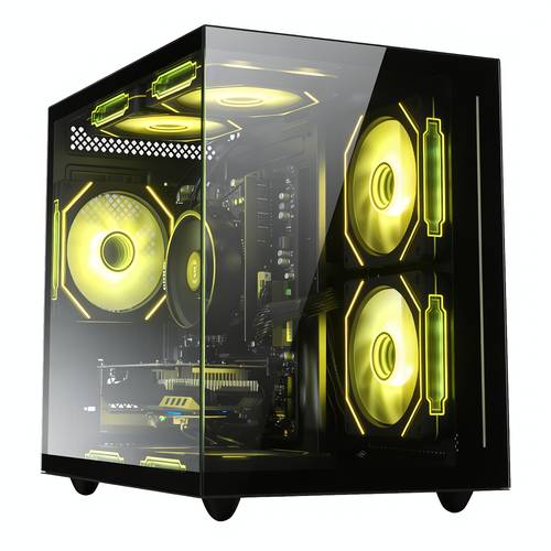 Black Gaming Desktop PC AMD R5 3500X B450 16GB DDR4 512GB SSD RX560 4 Office Study Computer