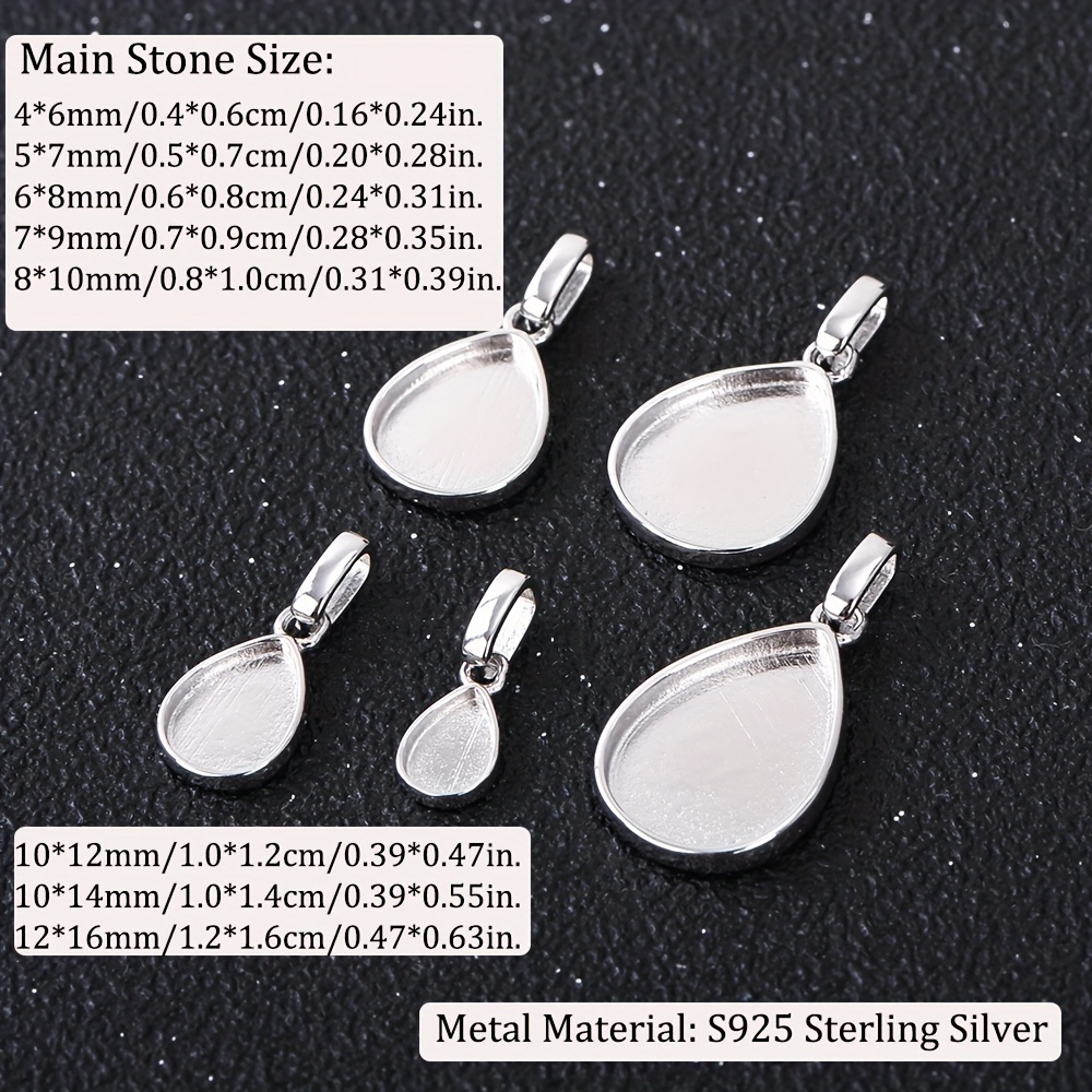 Breast Milk Resin Pear Solid Back Pendant Bezel Settings