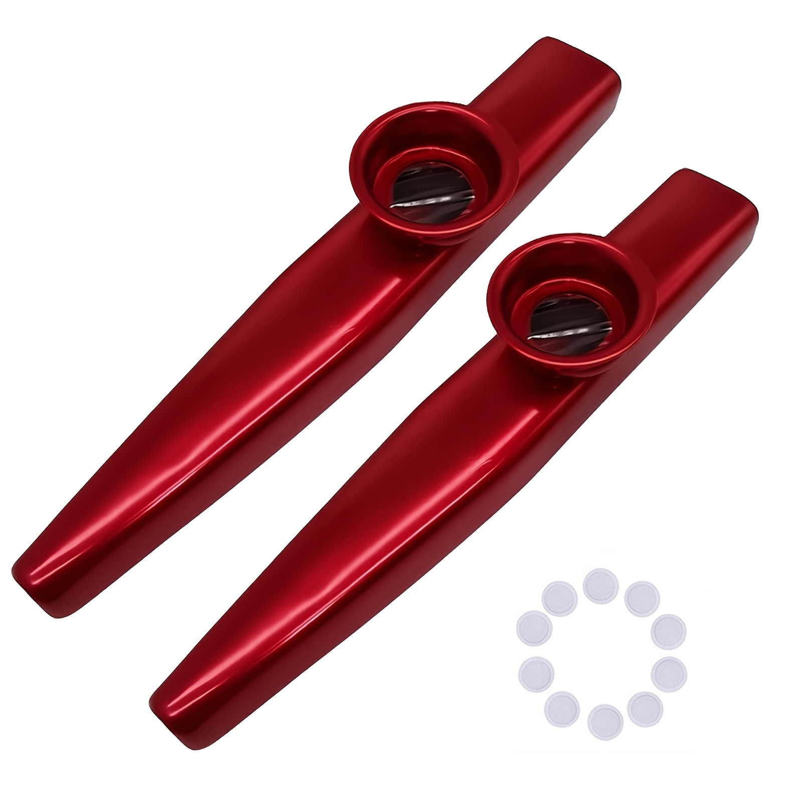 TEMU 2 Pack Metal Diaphragm Musical Whistle, Portable Instrument Whistle For Guitar And Flute, Musical Additions