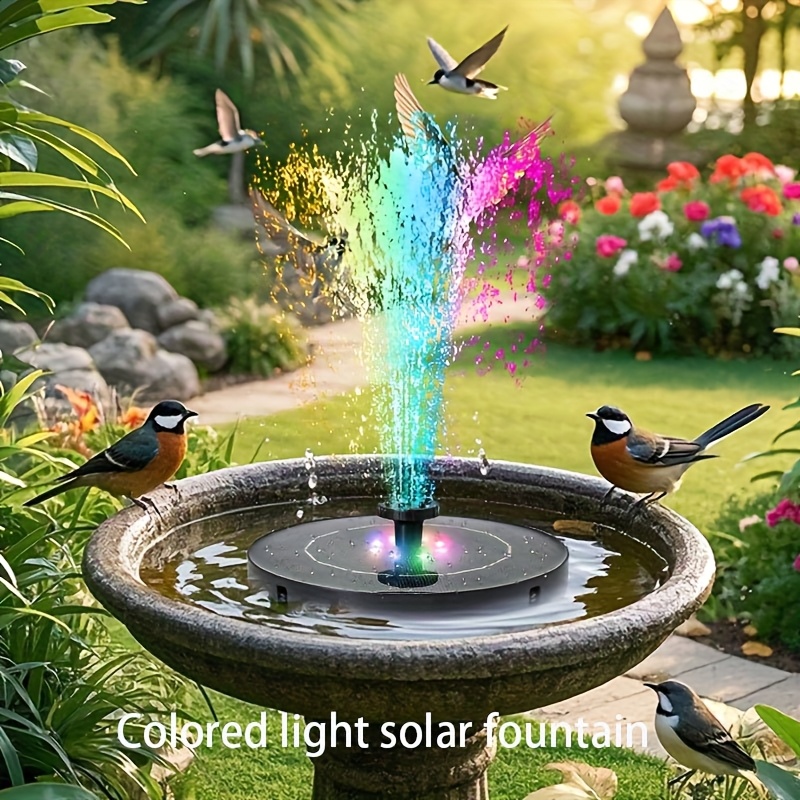 Solarek 6-LED Solar Powered Floating Fountain Pump – 7 Spray Nozzles, 220L/H, Safe For Fish & Birds