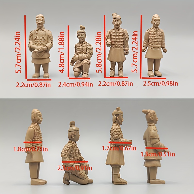 Terracotta Warriors Chariot Model Set Creative Pvc Historical Figurines