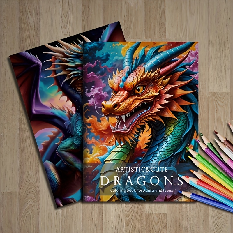 E-shop Magisches Drachen-Malbuch für Erwachsene - 20 Seiten, verbesserte Version, geeignet für Feiertage und Geburtstage, 2026, Neujahr