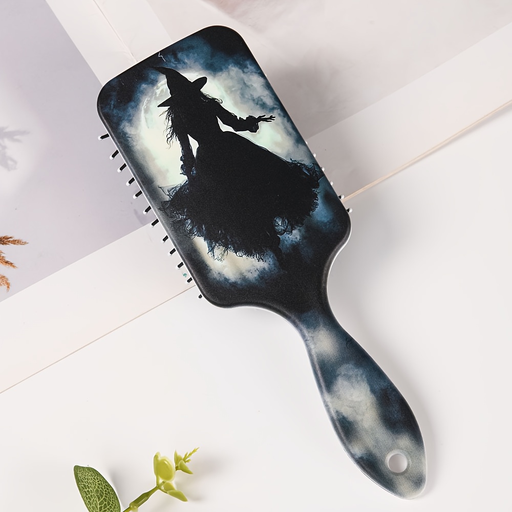 TEMU Brosse à Cheveux Design Sorcière d'Halloween, Poignée Durable et Confortable - Cadeau Idéal pour et . Brosse à Cheveux Élégante avec un Design