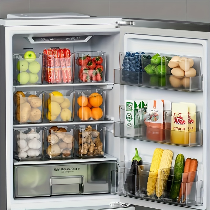 

6-piece Bpa-free Refrigerator Side Door Organizer Set - Transparent, Freshness-keeping Storage Containers For Kitchen & Dining Kitchen Organizers And Storage Refrigerator Organizers And Storage