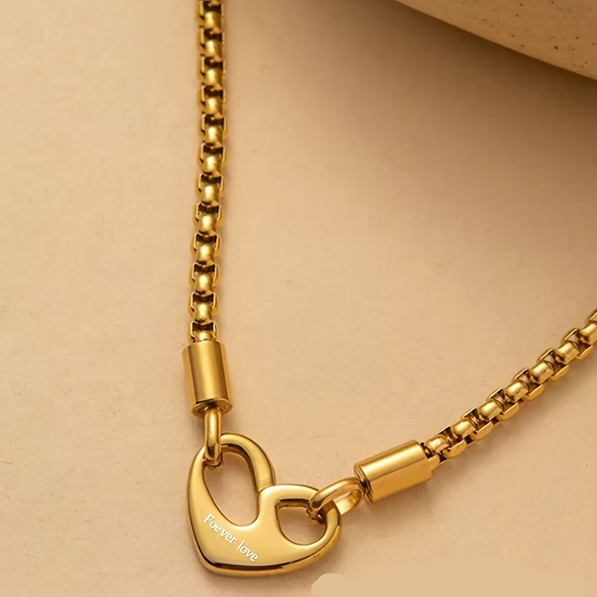 Image of Stainless Steel Forever Heart Letter Necklace For Women Lovers S Fashion Meaningful Jewelry Gifts Wholesale