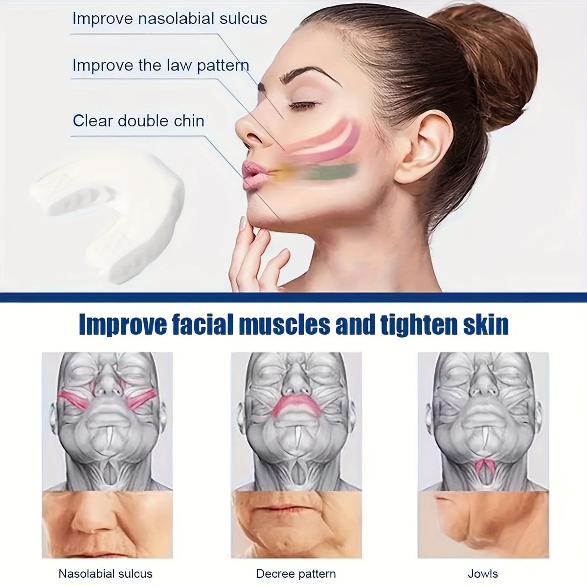 1pc Jaw Trainer with C-Shaped Masseter - Exerciser for Men and Women, Activates and Tones Facial Muscles, Jaw Movement and Facial Exerciser
