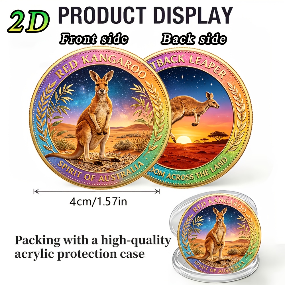 TEMU Replica Coin 1pc, 2d, Themed Commemorative Coin. The Symbolizes , Vastness, And . Featuring A Red Earth Desert, Barren Sunset, And Starry Sky As
