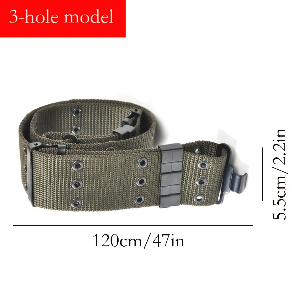 TEMU Utility, Adjustable Canvas Belt - Durable, Breathable & Comfortable With Metal Eyelet Detail - Sports & Outdoor Activities, Army Green,