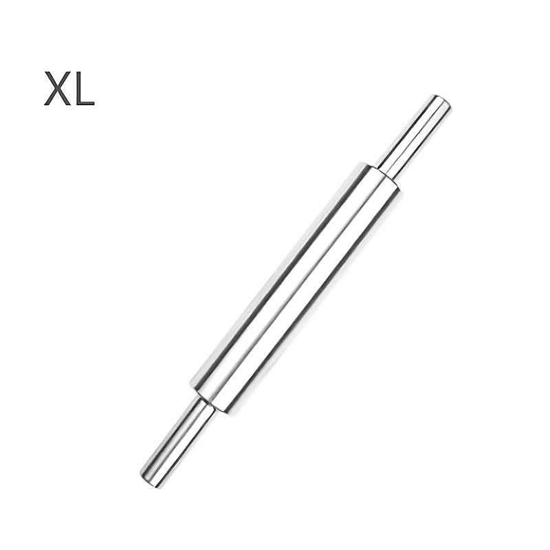 TEMU Stainless Steel Rolling Pin - Seamless Dough Press For Dumplings & Noodles, Essential Baking Tool For Home Kitchens