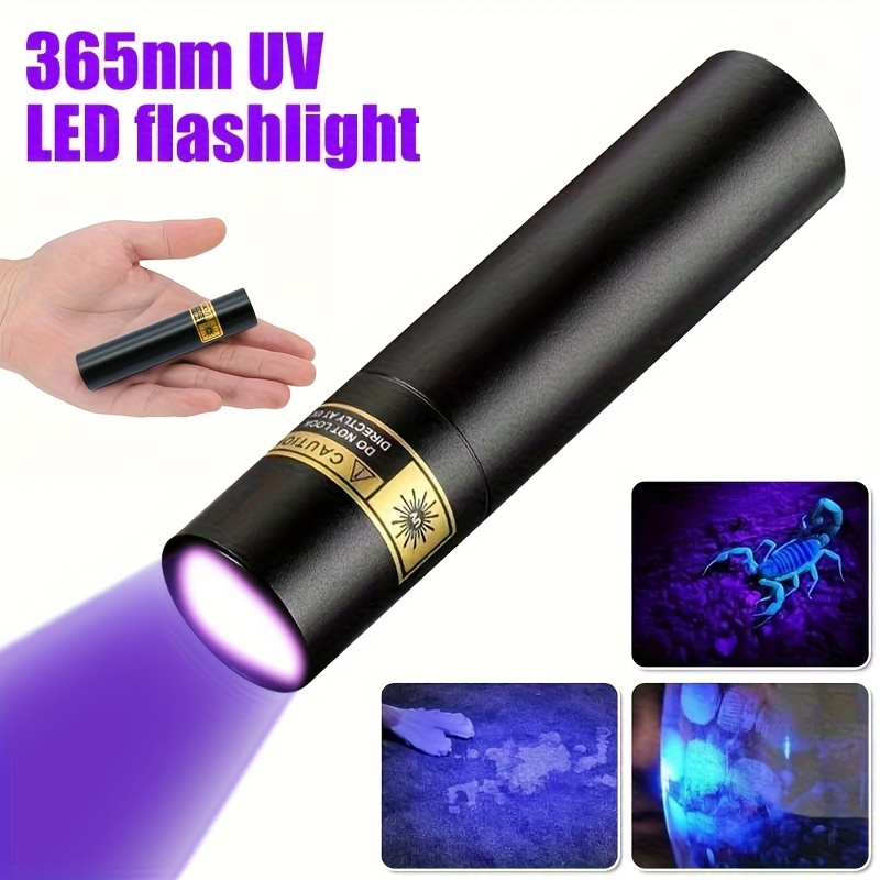 Lampe 365nm Portable 365nm Rechargeable USB - 3W Pour Détection Lampe Torche Uv